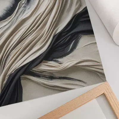 Plakat na płótnie powiewający materiał z motywem fal w nowoczesnym i eleganckim stylu
