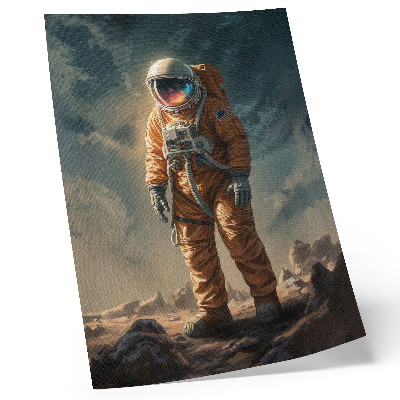 Plakat ścienny Astronauta na obcej planecie nocne niebo