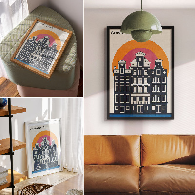 Plakat ścienny Kamienice Amsterdam