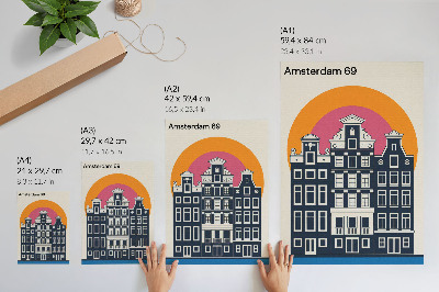 Plakat ścienny Kamienice Amsterdam