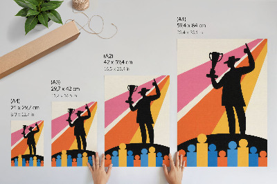 Plakat ścienny Sylwetka trofeum jasne kolory dynamika