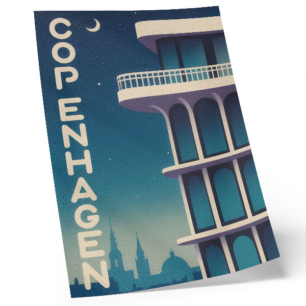 Plakat ścienny Kopenhaga noc