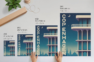 Plakat ścienny Kopenhaga noc