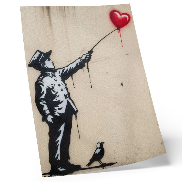 Plakat z teksturą płótna Graffiti na ścianie