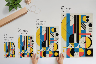 Nowoczesna grafika na płótnie Geometryczne wzory w kontrastujących kolorach