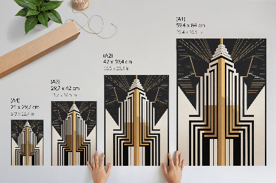 Plakat z teksturą płótna Art Deco