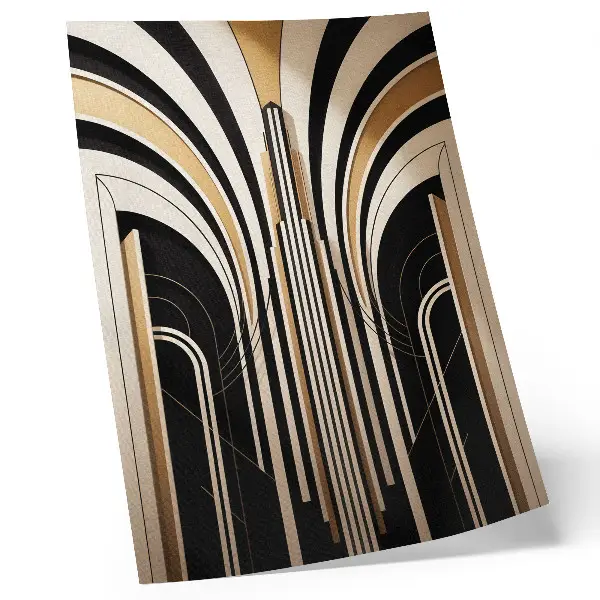 Nowoczesna grafika na płótnie eleganckie łuki w stylu Art Deco z kontrastowym motywem