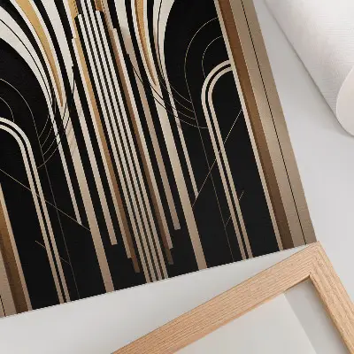 Nowoczesna grafika na płótnie eleganckie łuki w stylu Art Deco z kontrastowym motywem