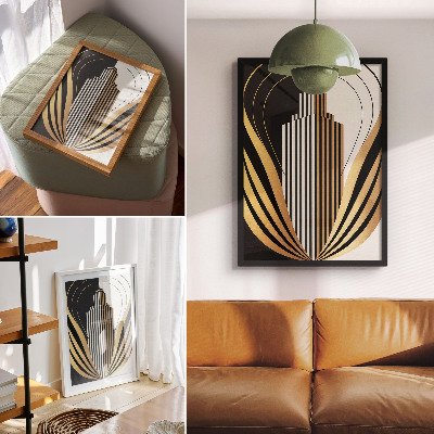 Plakat z teksturą płótna Art Deco
