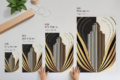 Plakat z teksturą płótna architektura przedstawiająca kontrastowe linie w stylu eleganckim i nowoczesnym