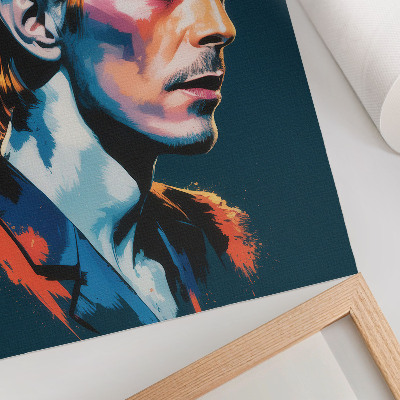 Nowoczesna grafika na płótnie Portret w stylu pop-art o dynamicznych barwach