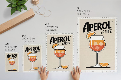 Plakat z teksturą płótna Stylowy plakat napój Aperol pomarańczowe tło