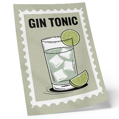 Plakat na płótnie Napis GIN TONIC zielone i białe elementy