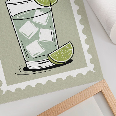 Plakat na płótnie Napis GIN TONIC zielone i białe elementy