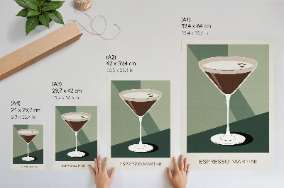 Nowoczesna grafika na płótnie Nowoczesne martini w zieleni beżu bieli