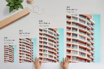 Nowoczesna grafika na płótnie z motywem nowoczesnej architektury z odkrytymi balkonami