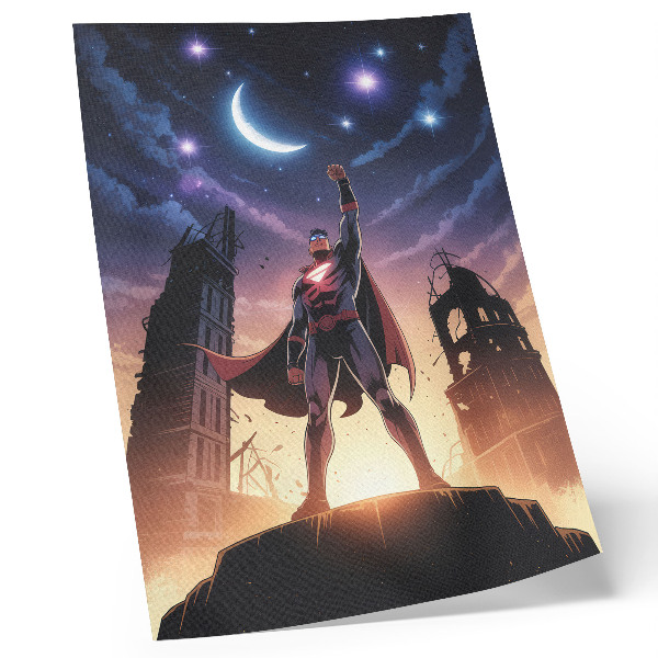 Plakat ścienny Superbohater w nocy