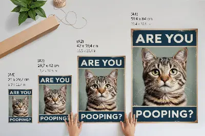 Plakat ścienny koci portret w stylu retro z nutą humoru