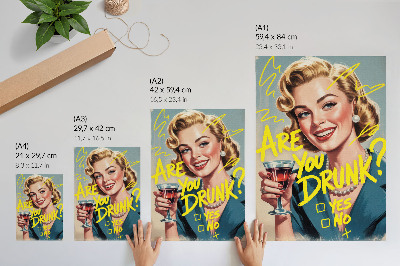 Plakat ścienny Kobieta retro tekst komiksowy dynamiczne kolory