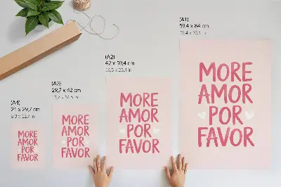 Nowoczesna grafika na płótnie radosny tekst z czerwonymi literami i sercami