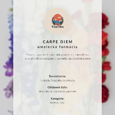 Plakat ścienny Soczyste owoce kolorowe stokrotki ilustracyjny styl