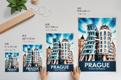 Plakat ścienny Futurystyczna architektura Pragi nowoczesność