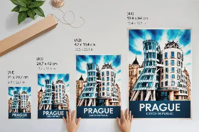 Plakat ścienny futurystyczna architektura Pragi w nowoczesnym stylu