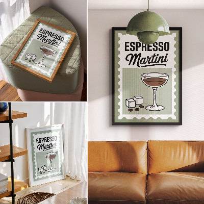 Plakat ścienny Grafika espresso martini styl vintage