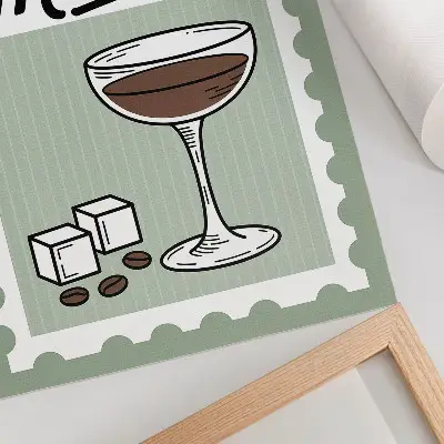 Plakat ścienny grafika z espresso martini w stylu vintage