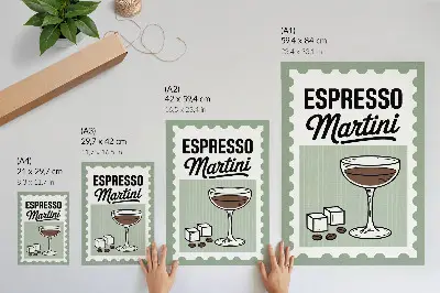 Plakat ścienny grafika z espresso martini w stylu vintage