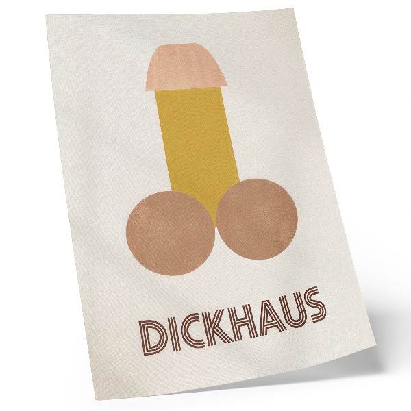 Plakat z teksturą płótna Dickhaus grafika w stylu Bauhaus