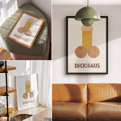 Plakat z teksturą płótna Dickhaus grafika w stylu Bauhaus