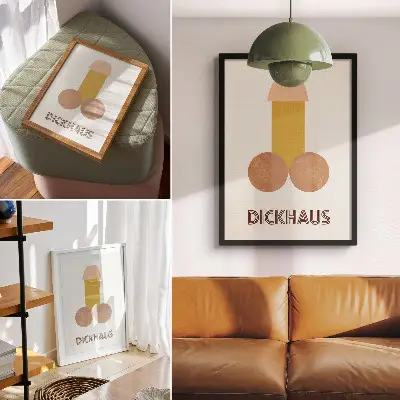 Grafika Dickhaus w stylu Bauhaus plakat z teksturą płótna