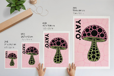Nowoczesna grafika na płótnie Grzyb geometria tekst nowoczesność