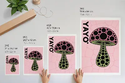 Nowoczesna grafika na płótnie z geometrycznym motywem grzyba