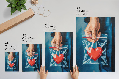 Plakat ścienny Mocne kontrasty czerwień i błękit nowoczesny styl
