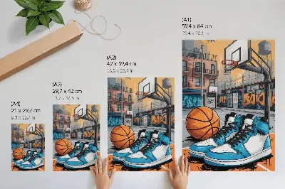 Nowoczesna grafika na płótnie boisko miejskie w stylu graffiti