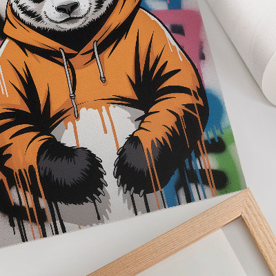 Plakat ścienny Panda w bluzie graffiti uliczny styl