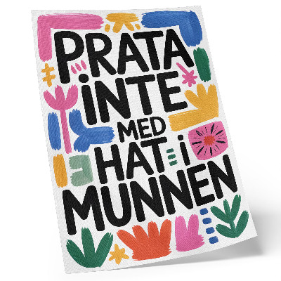 Plakat na płótnie Czarne litery kolorowe pociągnięcia nowoczesny styl