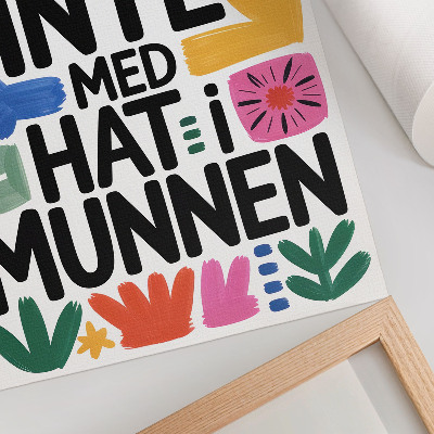 Plakat na płótnie Czarne litery kolorowe pociągnięcia nowoczesny styl