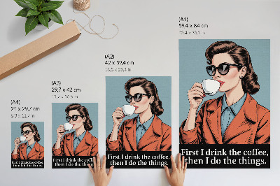 Plakat ścienny Retro kawa