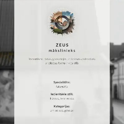 Plakat z teksturą płótna wąska uliczka z kamiennymi budynkami w ciepłych odcieniach