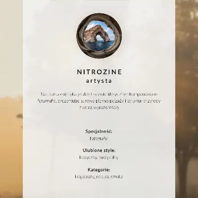 Nowoczesna grafika na płótnie skaliste klify nad morzem o zachodzie słońca