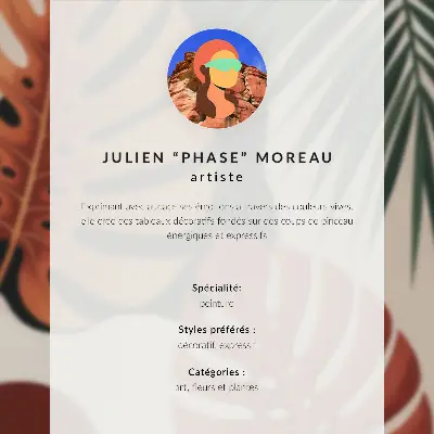 Plakat na płótnie kolorowe kwiaty i geometryczne liście na zielonym tle