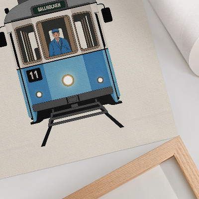 Nowoczesna grafika na płótnie Nostalgiczny tramwaj