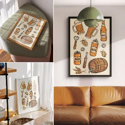 Plakat na płótnie z motywem retro piwa w stylu vintage