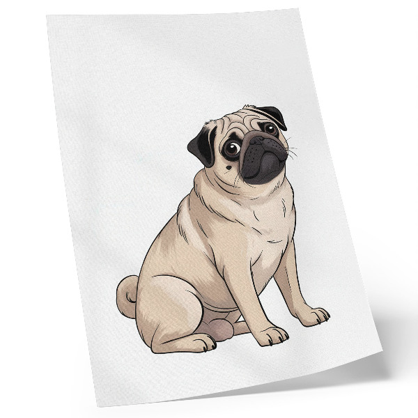 Nowoczesna grafika na płótnie Portret psa ilustracyjny styl delikatne barwy