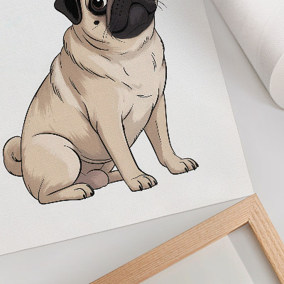 Nowoczesna grafika na płótnie Portret psa ilustracyjny styl delikatne barwy