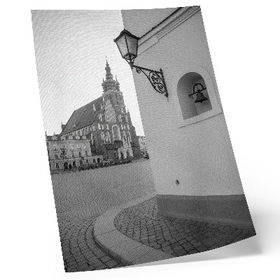 Plakat z teksturą płótna Czarno-biała architektura elegancja symetria