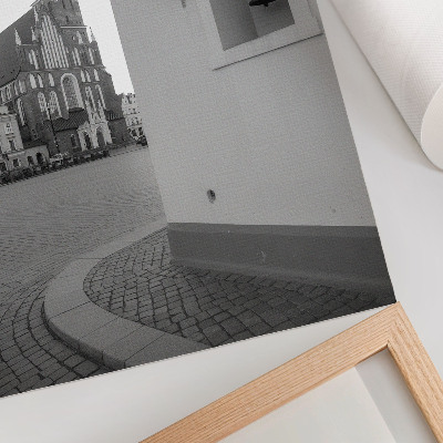 Plakat z teksturą płótna Czarno-biała architektura elegancja symetria